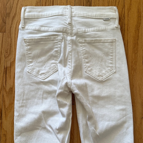 MOTHER sz 24 The Mid Rise Dazzler White Denim Pants The Fairest of them All - Picture 7 of 14